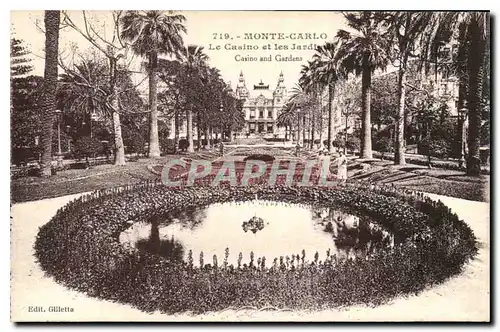 Cartes postales Monte Carlo Le Casino et les Jardins