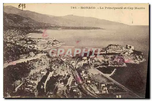 Ansichtskarte AK Monaco La Principaute et Cap Martin