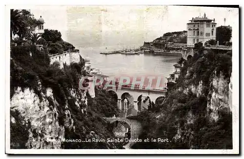 Cartes postales Monaco Le Ravin Sainte Devote et le Port