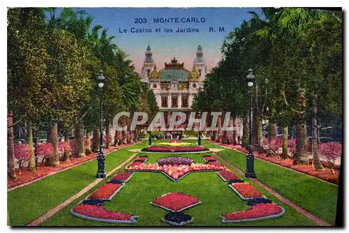 Cartes postales Monte Carlo Le Casino et les Jardins