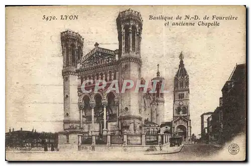 Cartes postales Lyon Basilique de ND de Fourviere et ancienne Chapelle