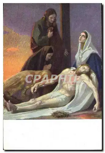 Cartes postales XIII Station Jesus wird vom Kreuze herabs genommen und auf den Schor Mariens gelegt