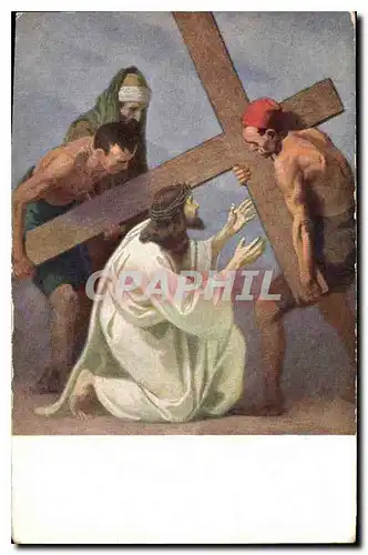 Ansichtskarte AK II Station Jesus nimmt das schwere Kreuz auf seins Schulter