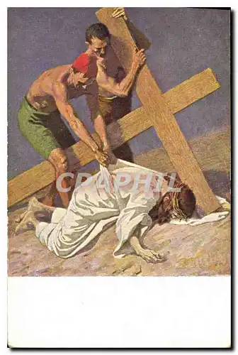 Cartes postales IX Stationi Jesus fallt zum dritten Mal unter dem Kreuze
