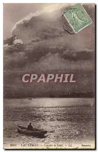 Cartes postales Lac Leman Coucher de Soleil