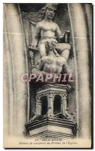 Cartes postales Isle Adam Details de sculpture du Portail de l'Eglise