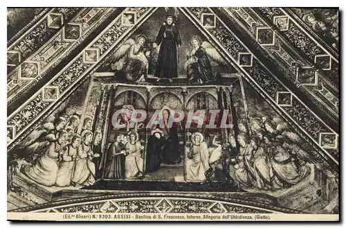Cartes postales Assisi Basilica di S Francesco Inferno Allegoria dell Ubbidienza Giotto