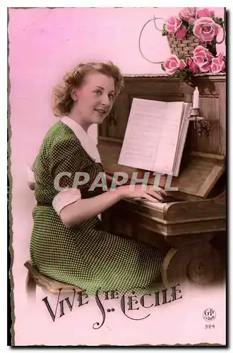 Cartes postales Vive Ste Cecile  Femme Piano