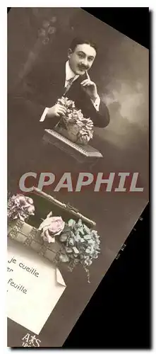 Cartes postales Homme Papillon Fleurs