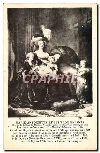 Ansichtskarte AK Marie Antoinette et Ses Trois Enfants