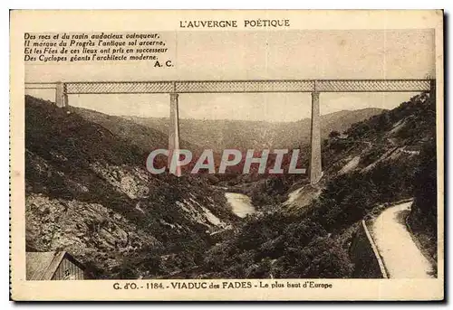 Ansichtskarte AK L'Auvergne Poetique Viaduc des Fades Le plus baut d'Europe