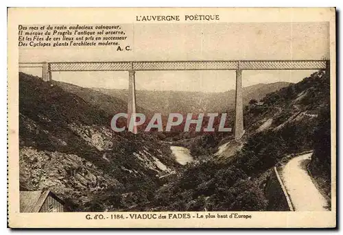 Cartes postales L'Auvergne Poetique Viaduc des Fades Le plus baut d'Europe