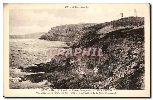 Ansichtskarte AK Cote d'Emeraude Cap Frehel Phare Semaphore et Pointe extreme Vue prise de la Pointe du Jas Une m