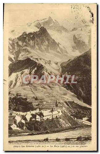 Cartes postales La Grave 1480 m La Meije 3987 m et ses glaciers
