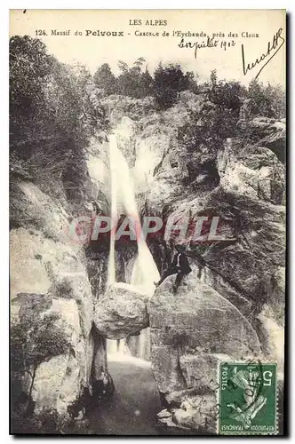 Ansichtskarte AK Les Alpes massif du Pelvoux Cascade de l'Eychauda Pres de Claux