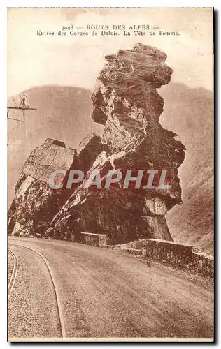 Cartes postales Route des Alpes Entree des Gorges de Daluis La Tete de Femme