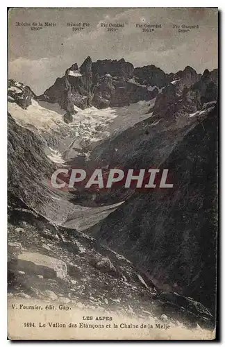 Cartes postales Les Alpes Le Vallon des Etancons et la Chaine de la Meije