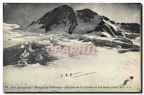 Ansichtskarte AK Dauphine Massif de Pelvoux Glaciers de la Pilatte et les Baus