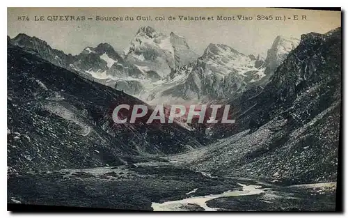 Cartes postales Le Queyras Sources du Guil col de Valante et Mont Viso