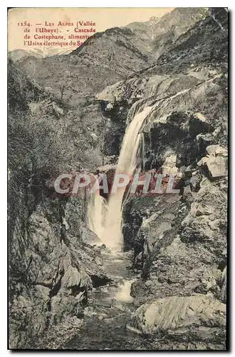 Cartes postales Les Alpes Vallee de l'Ubaye Cascade d'Costephane alimentant l'Usine electrique du Sauret