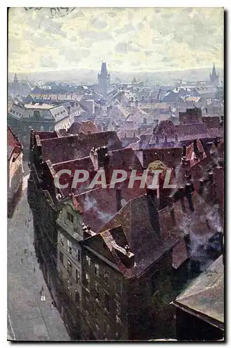 Cartes postales Prague vue vers la Poudriere de Tour de l'Hotel de Ville