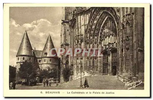 Ansichtskarte AK Beauvais La Cathedrale et le Palais de Justice