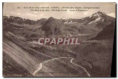 Ansichtskarte AK Col de la Cayolle alt 2346 m Route des Alpes Sanguinaires