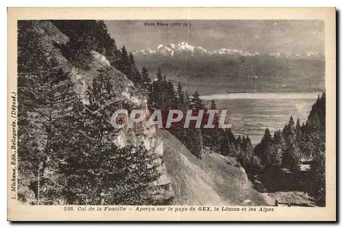 Cartes postales Col de la Faucille Apercu sur le pays de Gex Le Lemon et les Alpes