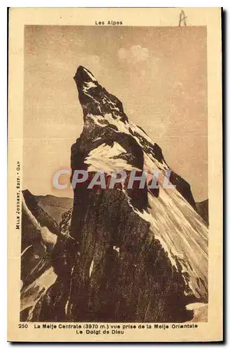 Cartes postales La Meije Centrale 3970 m vue prise de la Meije Orientale le Doigt de Dieu