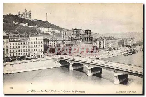 Ansichtskarte AK Lyon Le Pont Tilsit et la Coteau de Fourvierre