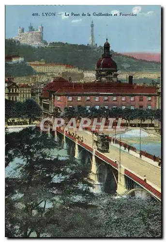 Cartes postales Lyon Le Pont de la Guillotiere et Fourvierre