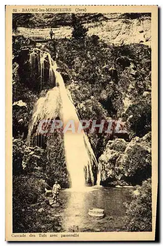 Ansichtskarte AK Baume les Messieurs Jura Cascade des Tufs avec Passerelle