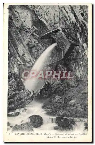 Cartes postales Baume les Messieurs Jura Cascade et entree des Grottes