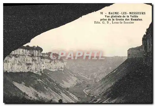 Cartes postales Baume les Messieurs vue generale de la Vallee prise de la Grotte des Romains