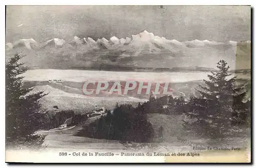 Cartes postales Col de la Faucille Panorama du Leman et des Alpes