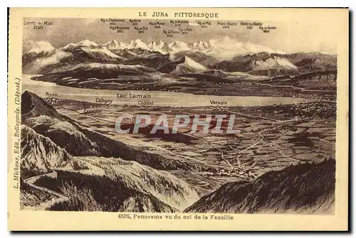 Cartes postales Le Jura Pittoresque Panorama vu du Col de la Faucille