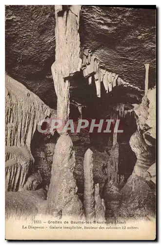 Cartes postales Grottes de Baume les Messieurs le Diapason Galerie inexploitee Hauer des Colonnes 1
