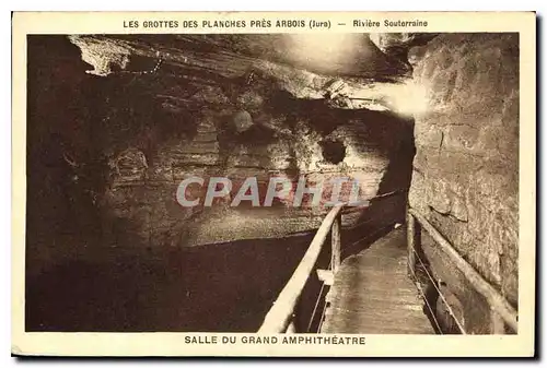 Cartes postales Les Grottes des Planches Pres Arbois Jura Riviere Souterraine Salle du Grand Amphitheatre