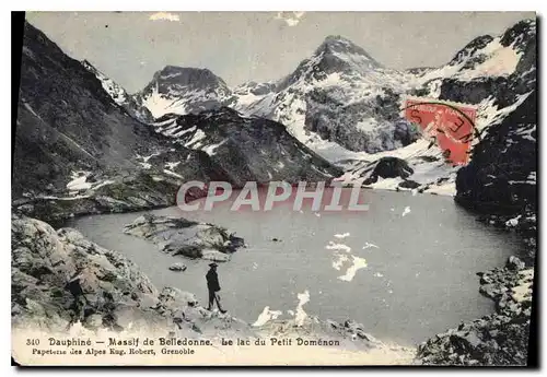 Ansichtskarte AK Dauphine massif de Belledonne Le Lac du Petit Domenon