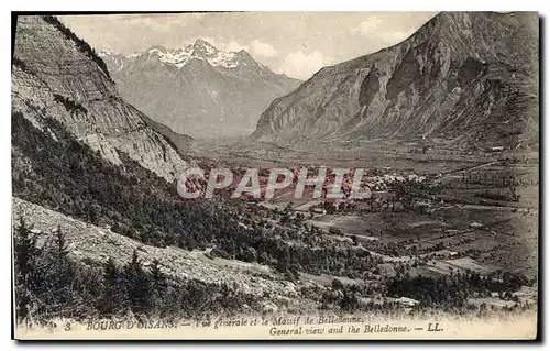Cartes postales Bourg d'Oisans Vue generale et les Massif de Belledonne