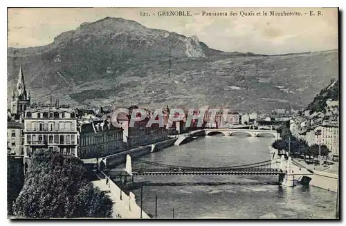 Ansichtskarte AK Grenoble Panorama des Quais et le Mcucherotte