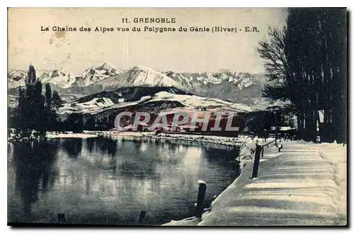 Ansichtskarte AK Grenoble La Chaine des Alpes vue du Polygone du Genei Hiver