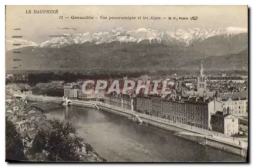 Cartes postales Le Dauphine Grenoble vue Panoramique et les Alpes
