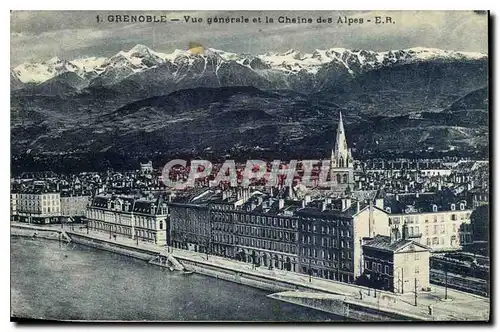 Ansichtskarte AK Grenoble vue generale et la Chaine des Alpes