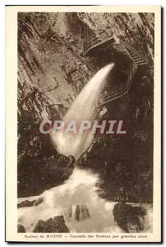 Ansichtskarte AK Roches de Baume Cascade des Grottes par grandes eaux