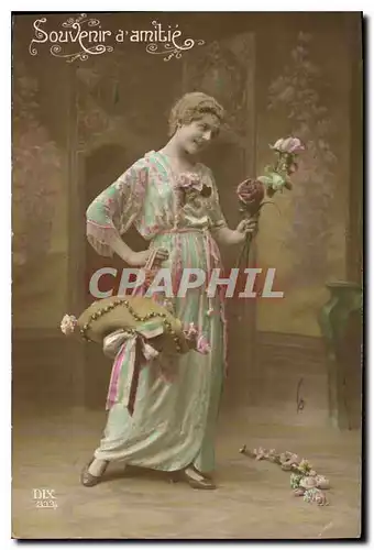 Cartes postales Souvenir d'amitie Femme