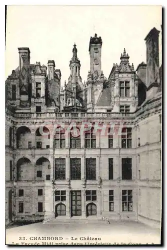 Cartes postales Chambord le Chateau la Facade Midi prise dens L'Interieure de la Cour