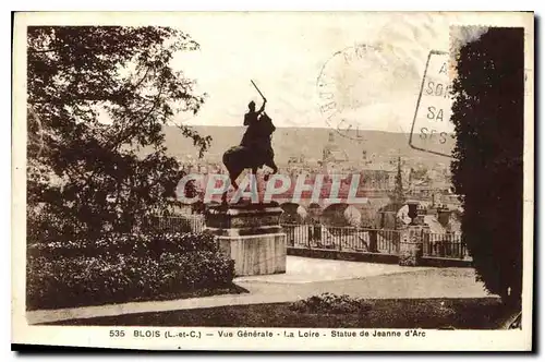 Cartes postales Blois vue generale La Loire Statue de Jean d'Arc