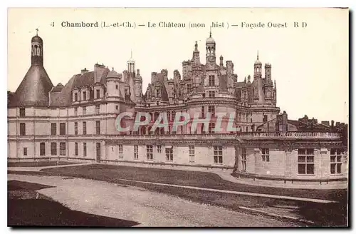 Cartes postales Chambord le Chateau mon hist Facade Ouest