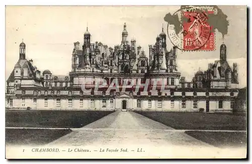 Cartes postales Chambord le Chateau La Facade Sud